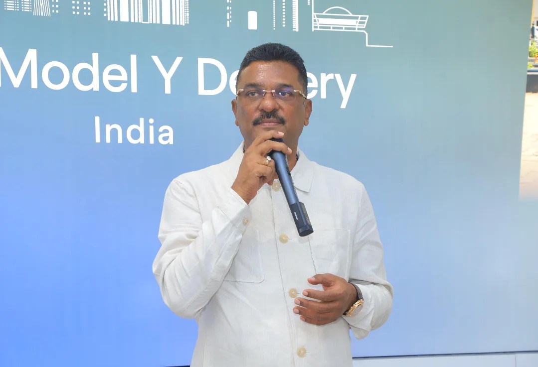 Tesla india, Tesla Model Y, Tesla Model Y first delivery Pratap sarnaik