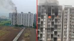 उंड्रीत १४ मजली इमारतीत आग; सिलिंडरच्या स्फोटात मुलाचा मृत्यू; स्फोटात दोन जवानांसह पाच जण जखमी