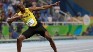 Usain Bolt in football exhibition