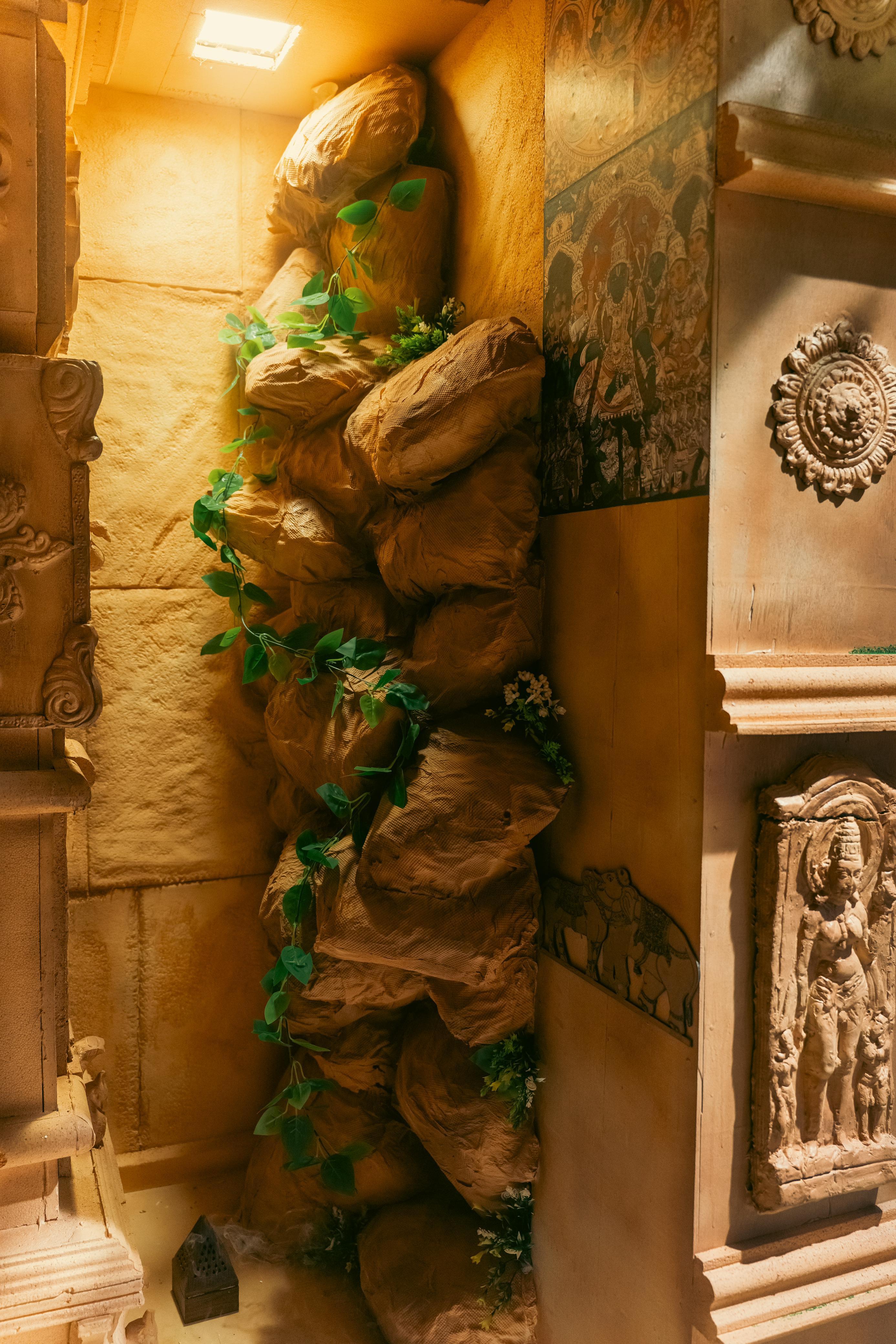 Viral Ganpati Decorations photos, Ancient Temple Theme
