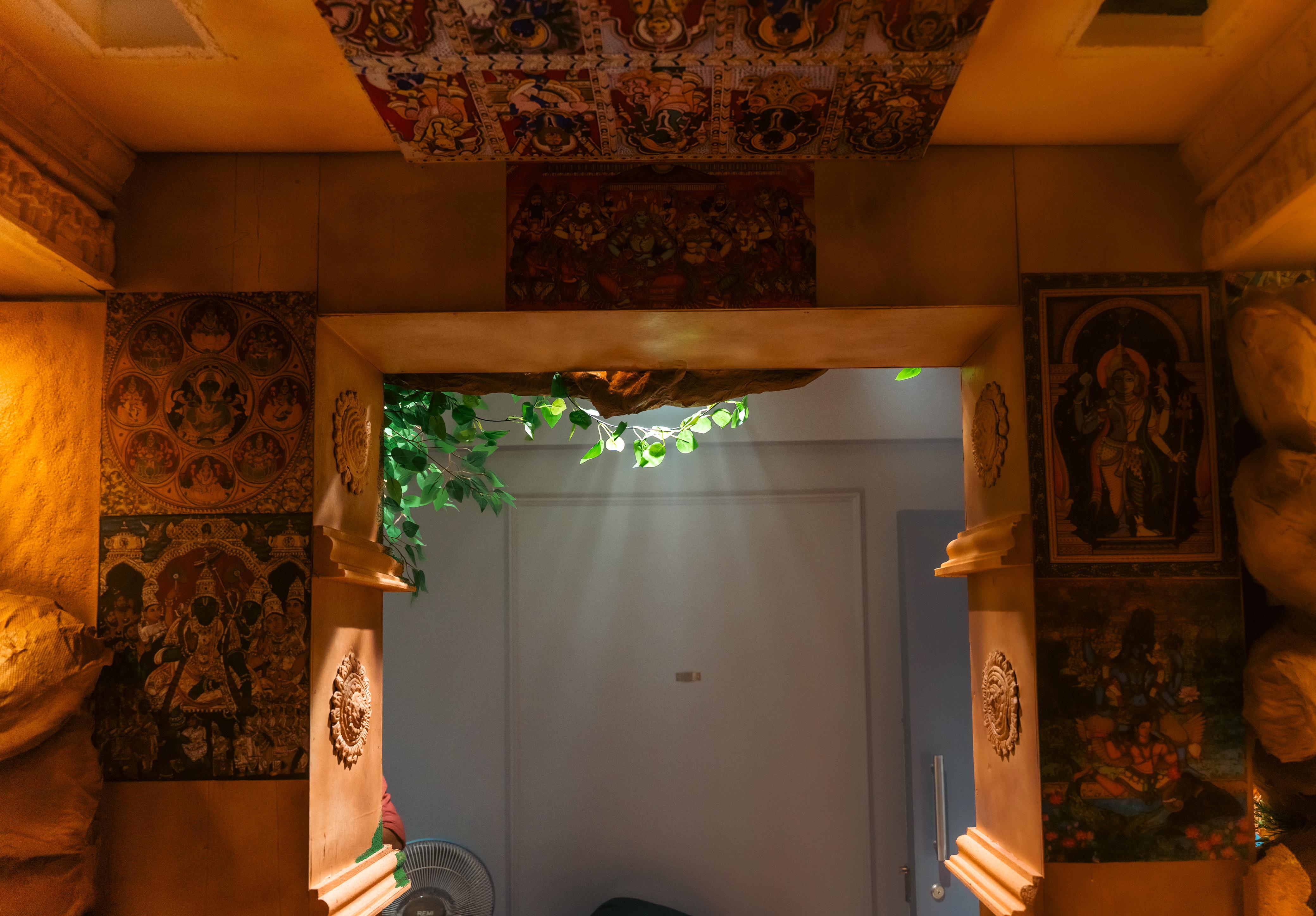 Viral Ganpati Decorations photos, Ancient Temple Theme