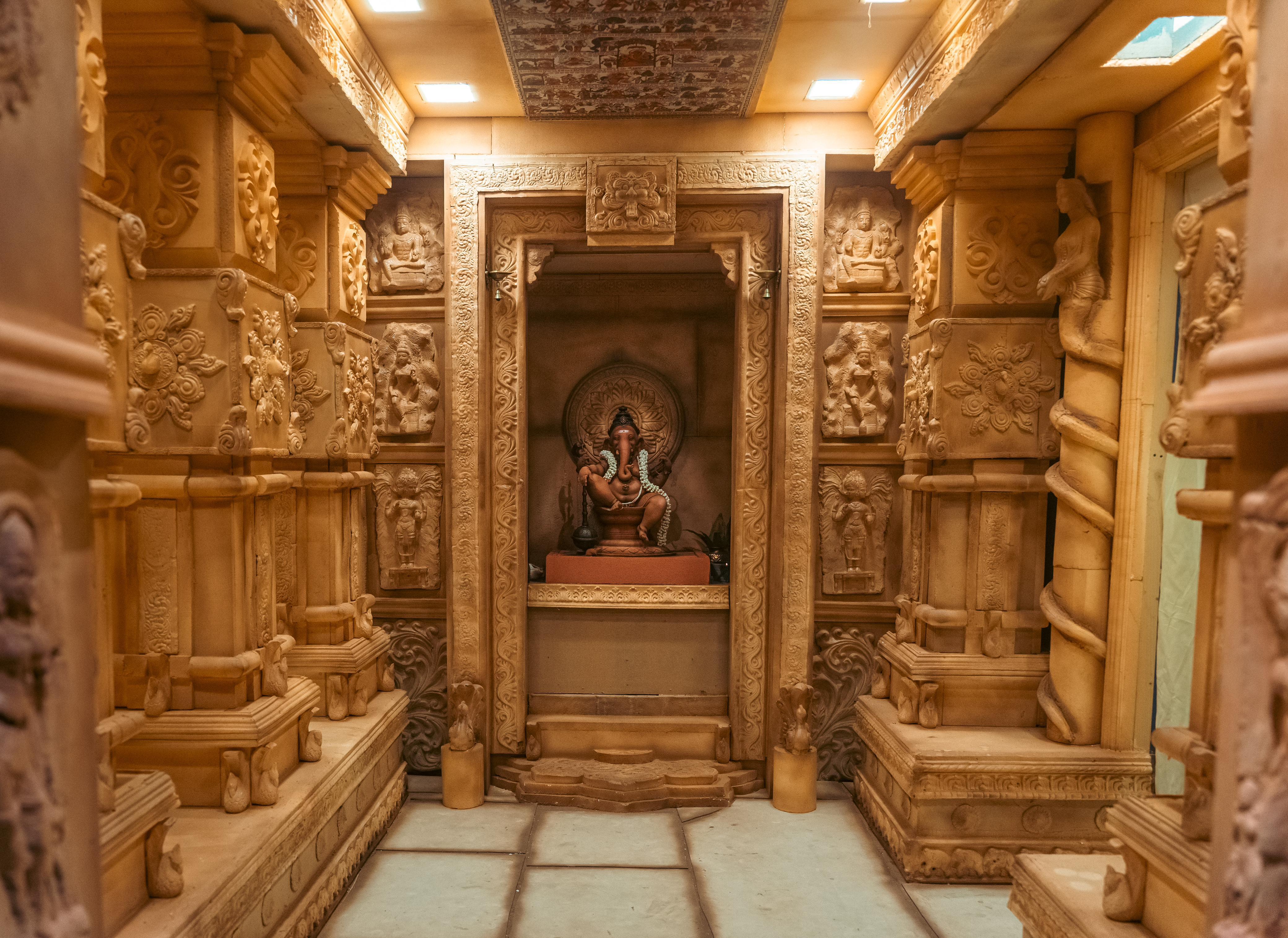 Viral Ganpati Decorations photos, Ancient Temple ThemeViral Ganpati Decorations photos, Ancient Temple Theme