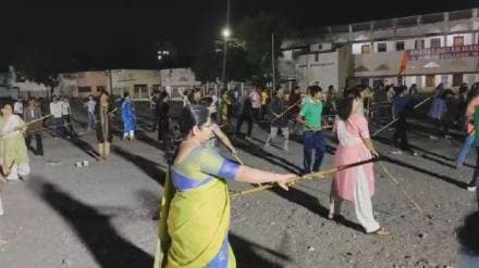 Why do women practice sword and stick fighting at night in Wardha news Why do women practice sword and stick fighting at night in Wardha news