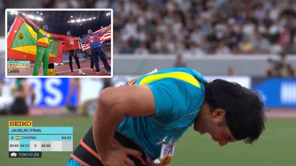 Neeraj Chopra Fails to Medal for First Time in 7 Years Keshron Walcott gold Peters Silver of Trinidad Greneda