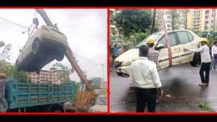 Scrap vehicles being picked up from the Khambalpada area.