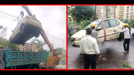 Scrap vehicles being picked up from the Khambalpada area.