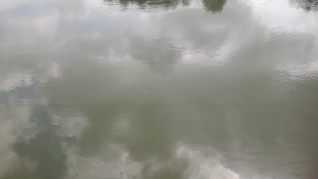 bhatsa river oily layer news in marathi