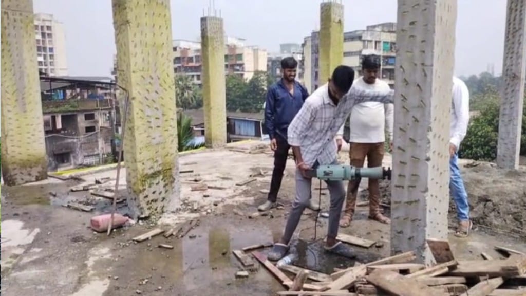thane illegal building demolished in atali