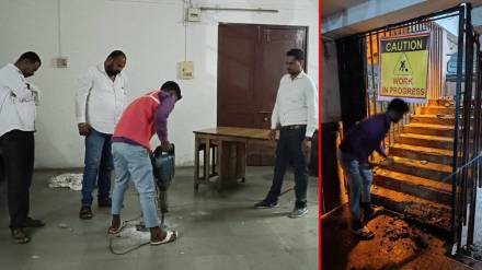 changing room at Ramkunda for the Kumbh Mela demolished