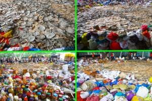 Chapatis and bread piled up outside CIDCO Bhavan for Maratha protesters, food going to waste
