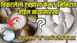 Video: एक्झॉस्ट फॅनची जाळी व पात्यांवरील चिकट घाण कशी काढाल? १० रुपयांच्या ‘या’ पांढऱ्या पदार्थानं ५ मिनिटांत फॅन चमकेल नव्यासारखा लख्ख
