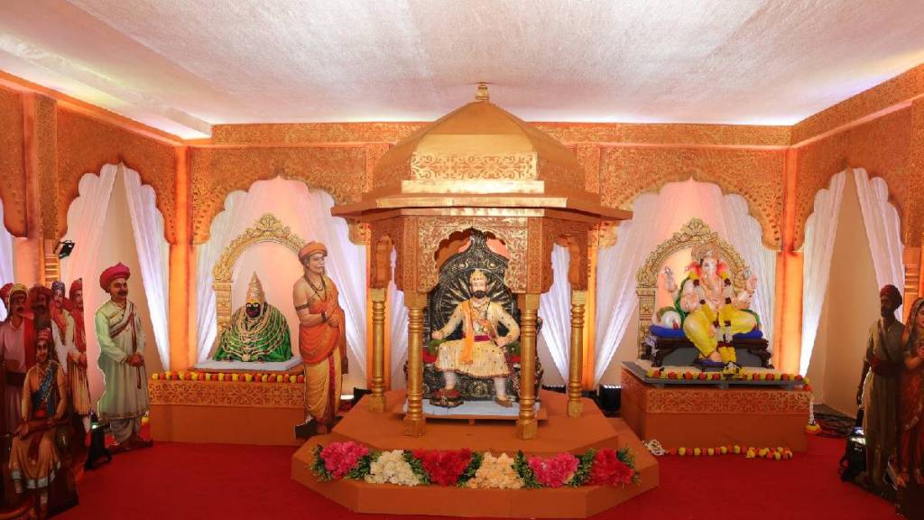 A view of the royal court of Chhatrapati Shivaji Maharaj during the Subhedarwada Ganeshotsav