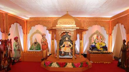 A view of the royal court of Chhatrapati Shivaji Maharaj during the Subhedarwada Ganeshotsav