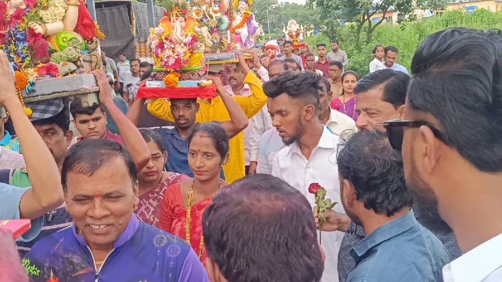 Ganpati immersion in the traditional way at Vadavali Koliwada village