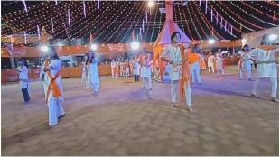 Bajrang Dal in Gondia performs Dandiya with wooden sword in Garba