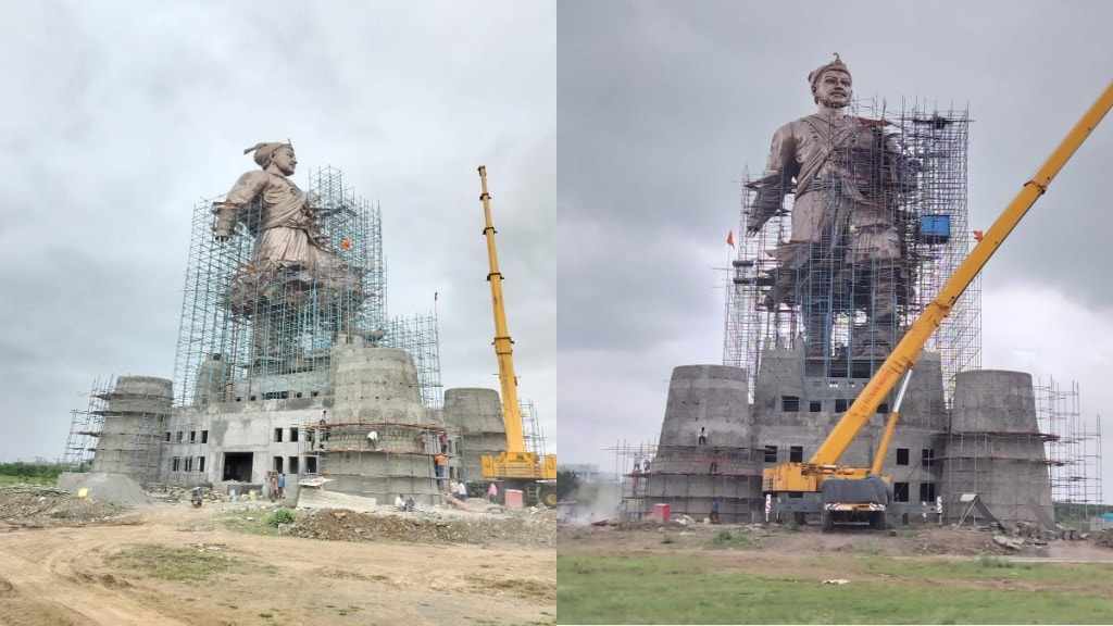 grand statue of Chhatrapati sambhaji maharaj in moshi