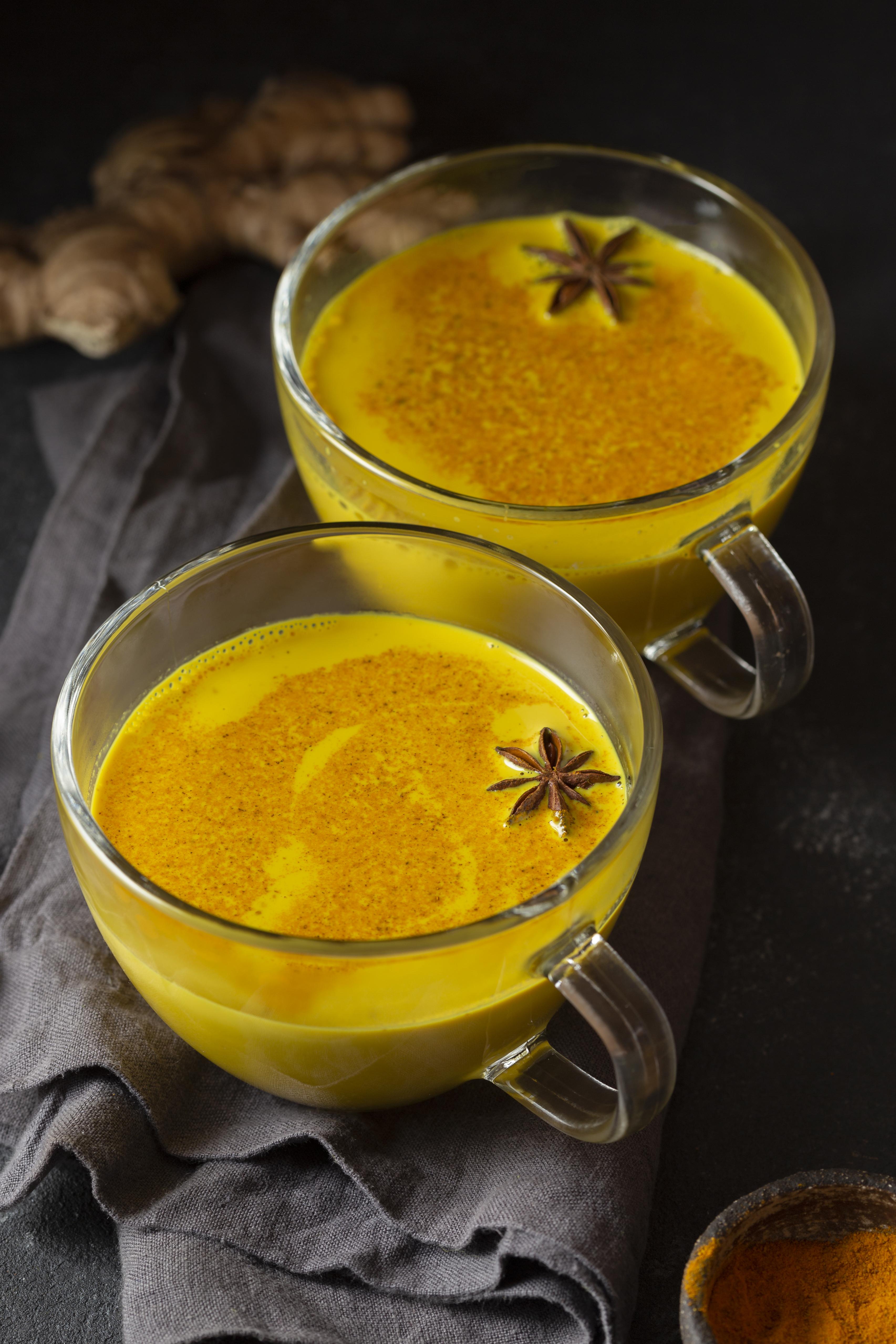 Turmeric water and turmeric milk