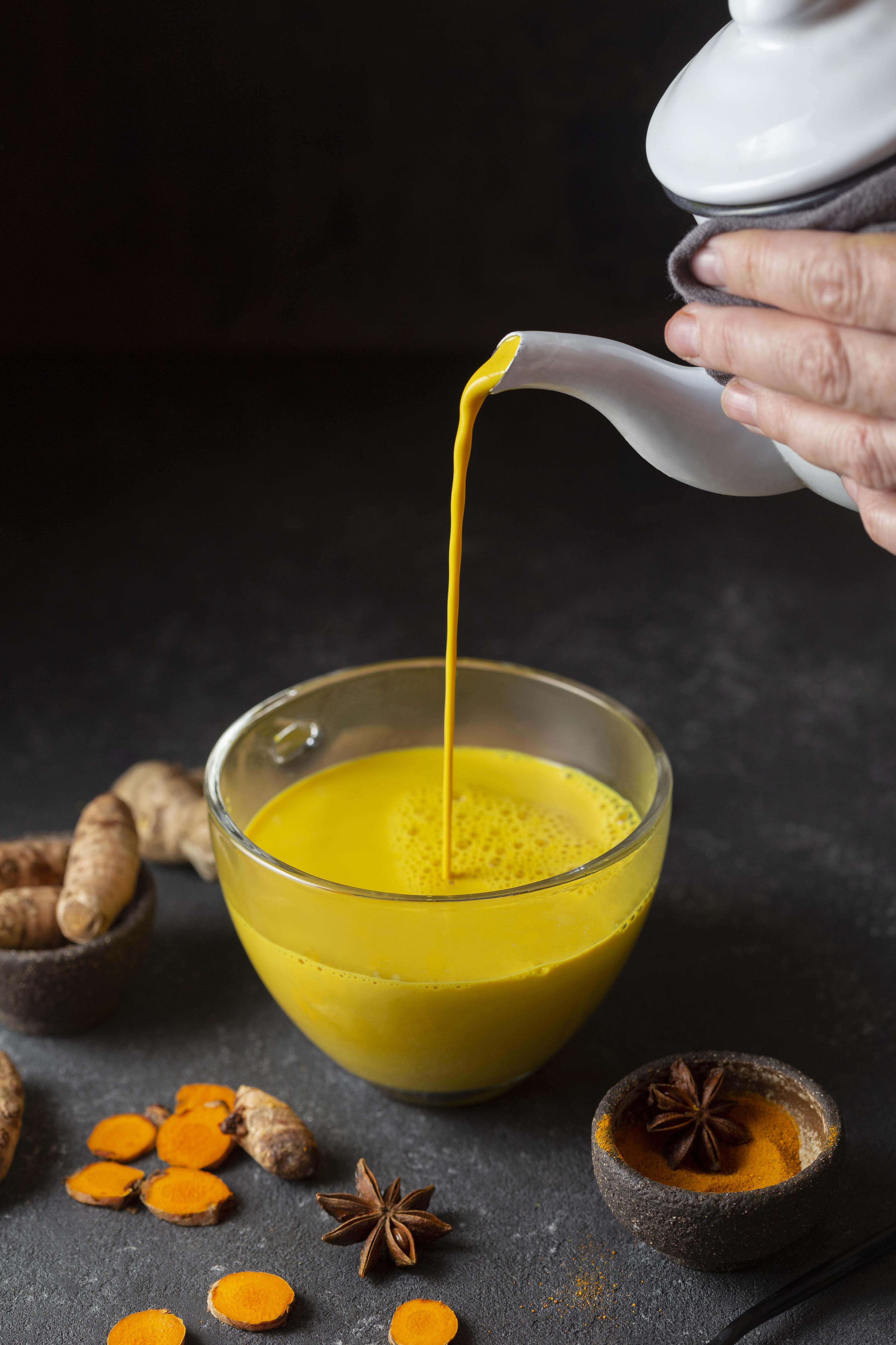 Turmeric water and turmeric milk