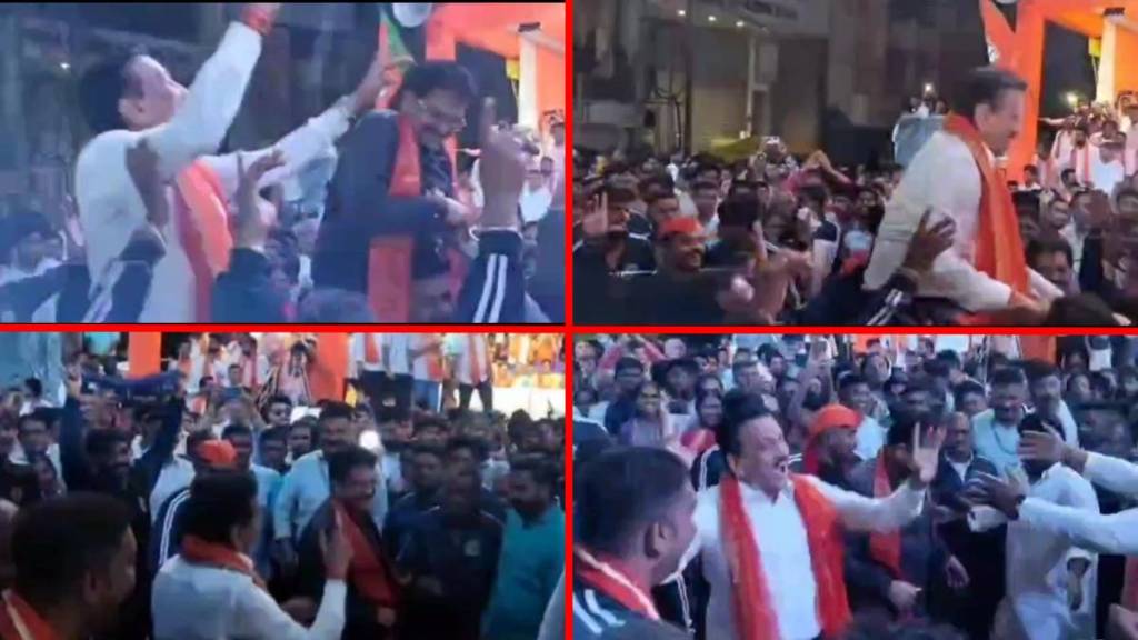 Ministers and MLAs in Jalgaon during the Ganesh Visarjan procession