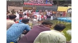 भांडुपमधील नैसर्गिक तलावावर उत्तर भारतीयांचा जितीया उत्सव! गणेश विसर्जनाला मात्र नकार, गणेश भक्तांमध्ये नाराजी…
