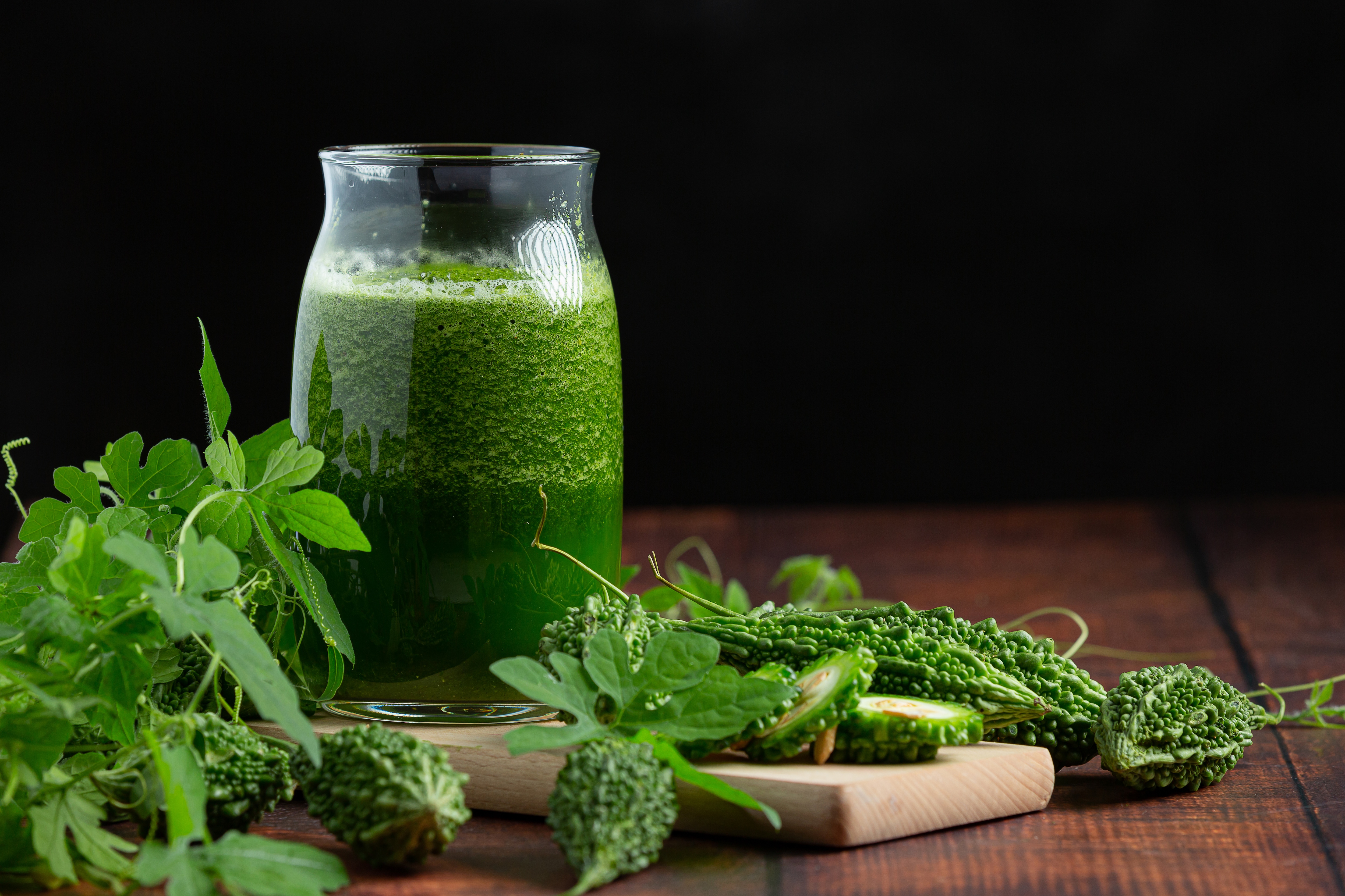 bitter gourd karela juice or neem juice