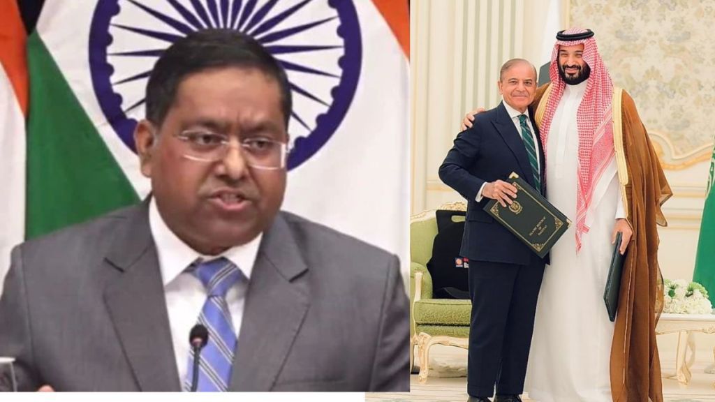 India reacts on Pakistan Saudi Arabia defence agreement Randhir Jaiswal marath news