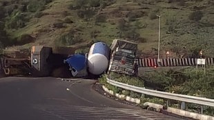 LPG gas tanker leak on mumbai agra highway after accident