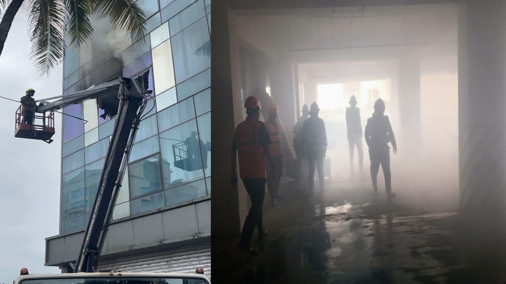 major fire in business complex in wagale estate thane