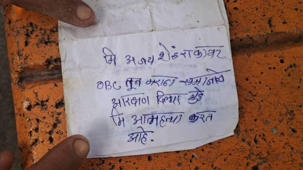 मराठ्यांना ओबीसी प्रवर्गातून आरक्षण दिल्याने युवकाची आत्महत्या