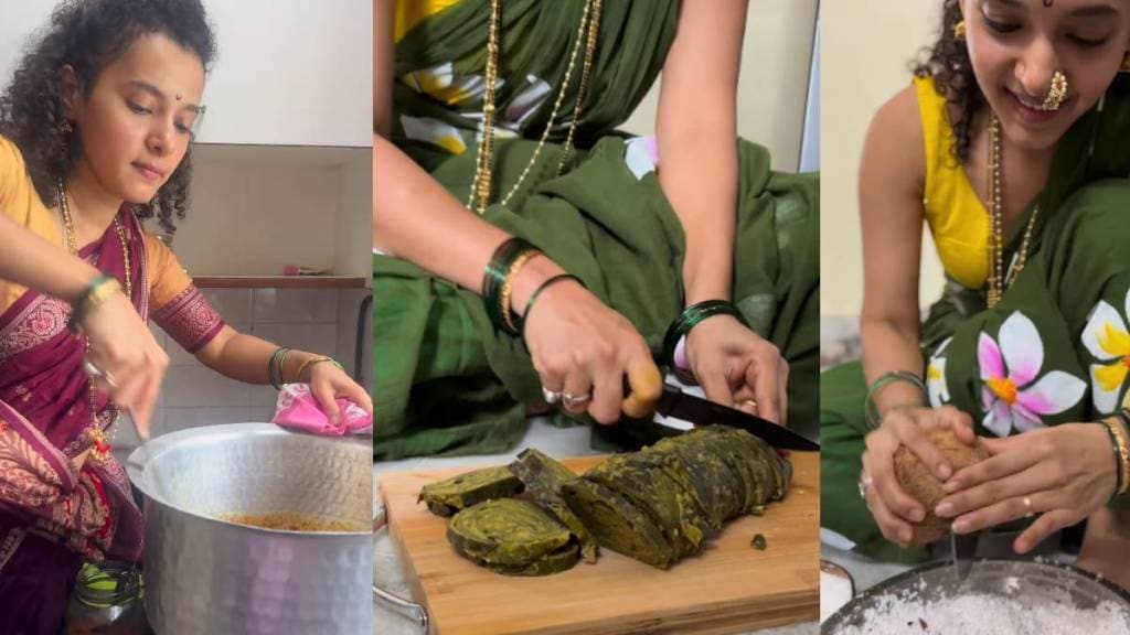 prajakta parab cooked alu vadi ukadiche modak in ganpati festival