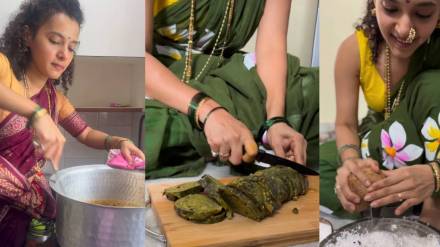 prajakta parab cooked alu vadi ukadiche modak in ganpati festival