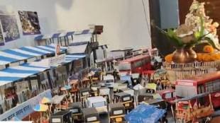 A view of the bustling atmosphere outside the railway station during Ganeshotsav in Thakurli