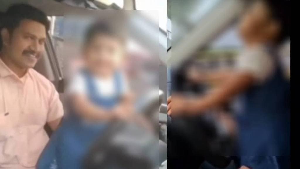 धक्कादायक : पोलीस अधिकाऱ्याचा बेजबाबदार प्रकार; लहान मुलीला कारच्या स्टेअरिंगवर बसवून बनवली रील