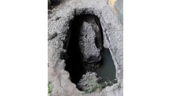 प्रशासनातील समन्वयाच्या अभावामुळे शिवडी येथे खचला रस्ता; २० फूट लांब व १५ फूट खोल खड्डा पडला…