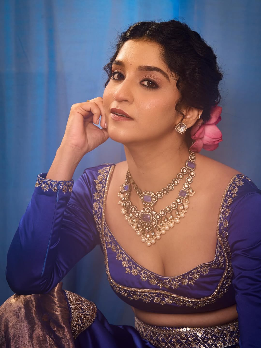 shivani sonar Blue lehenga royal photoshoot