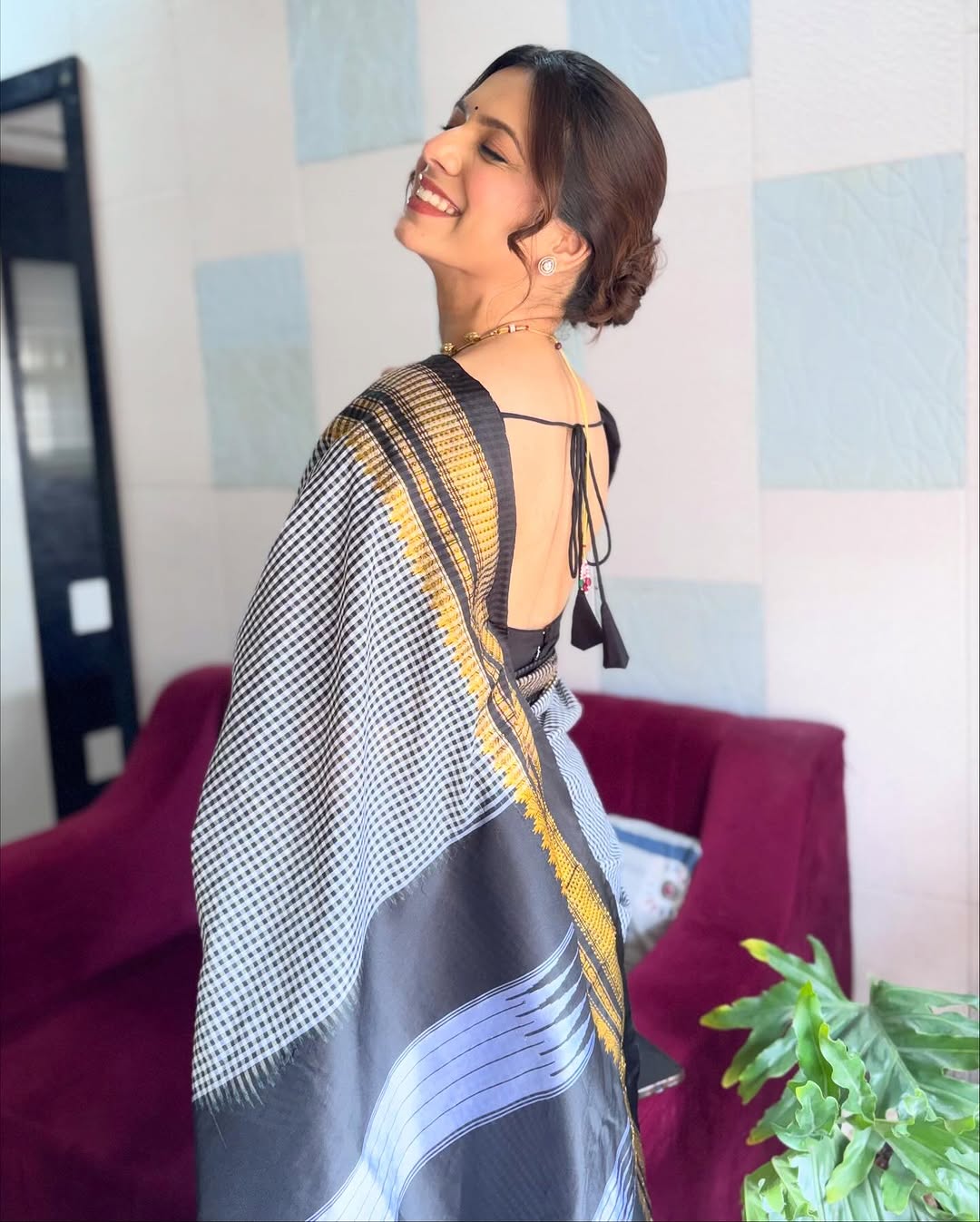 Anagha Atul Bhagre in traditional saree look