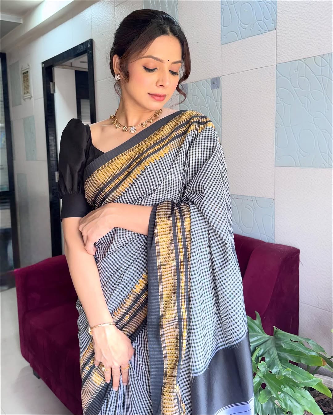 Anagha Atul Bhagre in traditional saree look