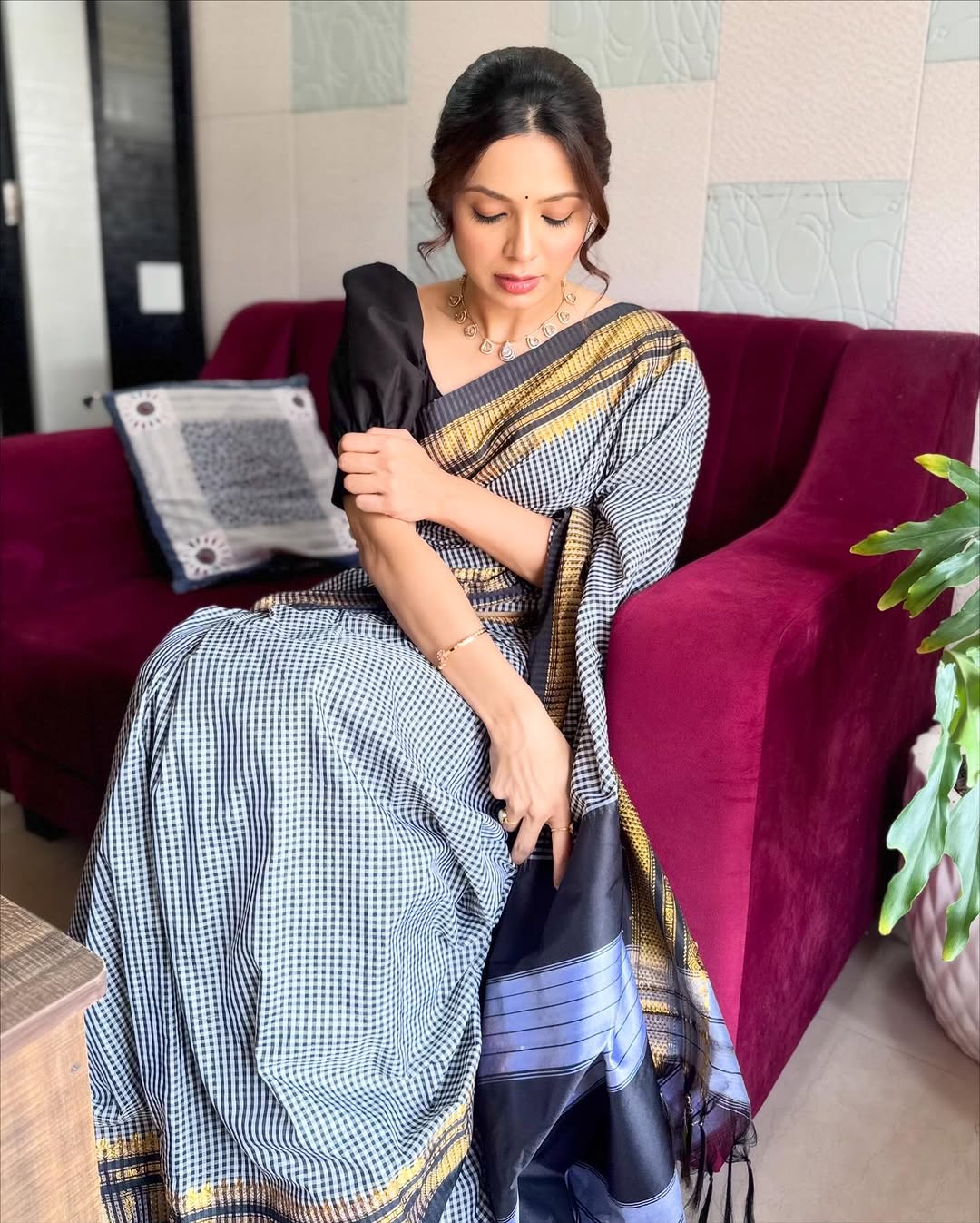 Anagha Atul Bhagre in traditional saree look