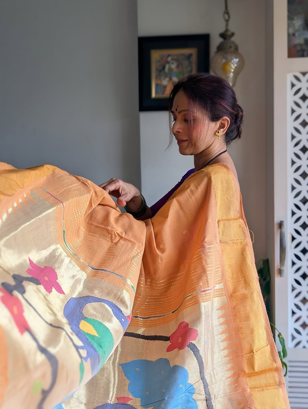 Aishwarya Narkar in green saree