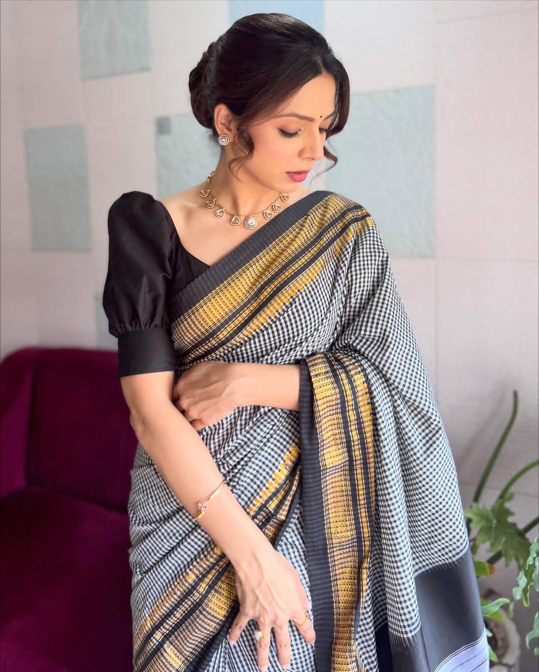 Anagha Atul Bhagre in traditional saree look