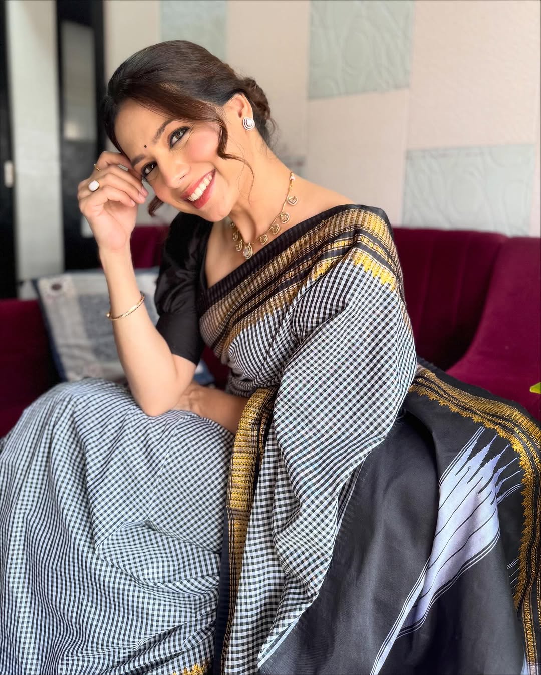 Anagha Atul Bhagre in traditional saree look