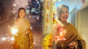 Photos: आईची साडी, हातात मोतीचूर लाडूची मेणबत्ती; आर्या आंबेकरच्या दिवाळी लूकने वेधले लक्ष