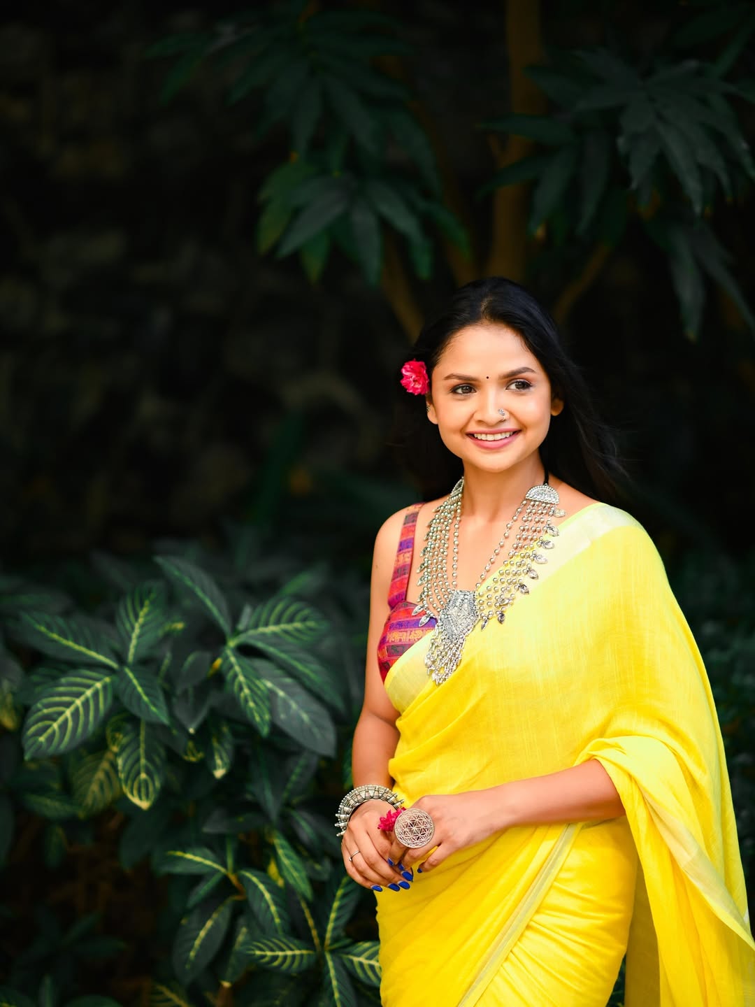 Apurva Gore Yellow Saree Look