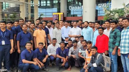 BFS India Indian Labor Armys saffron flag now at Mopa Airport