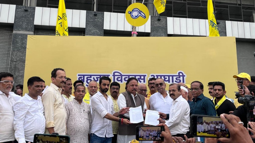 BVA marches against Vasai Municipality over potholes on the road
