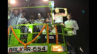 Bachchu Kadu was taken around in a motorcycle Tractor rally organized by Yuva Sangharsh Vahini in Anji