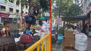 Diwali is over, but the encroachment of hawkers on the sidewalks of Boisar continues