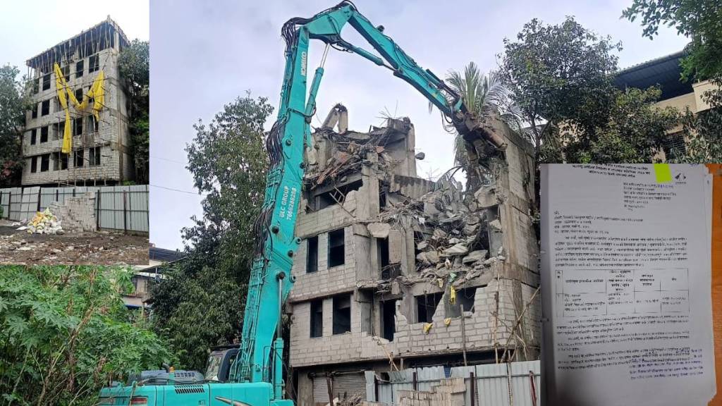 Illegal five storey building demolished CIDCO takes strong action Illegal five storey building demolished CIDCO takes strong action