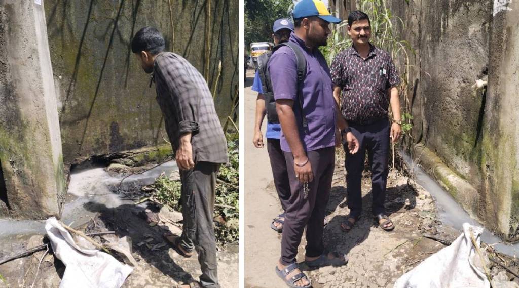 Chemical wastewater from industrial factories in Vasai Virar city is discharged without treatment