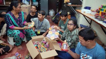 In Thane Special needs children create diwali products to support self reliance and entrepreneurship